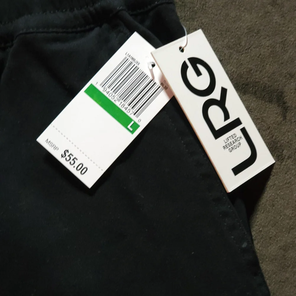 Men's Black Drawstring Jogger Pants - Picture 10 of 10